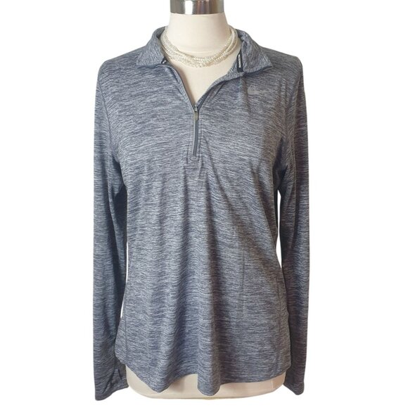 Nike Womens Pullover 1/4 Zip L Gray Element Dri-Fit Running Thumb Holes Sports - Picture 1 of 6